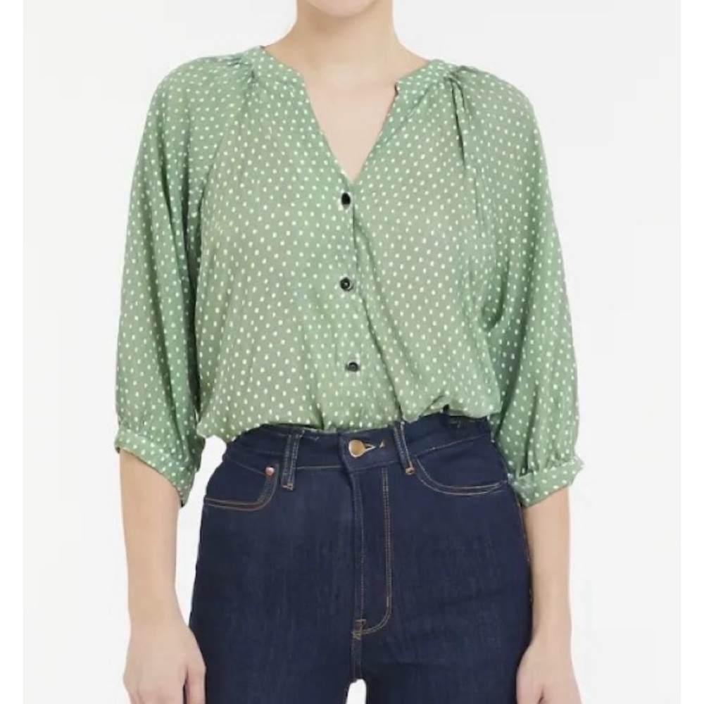 Monteau Polka Dot Blouse